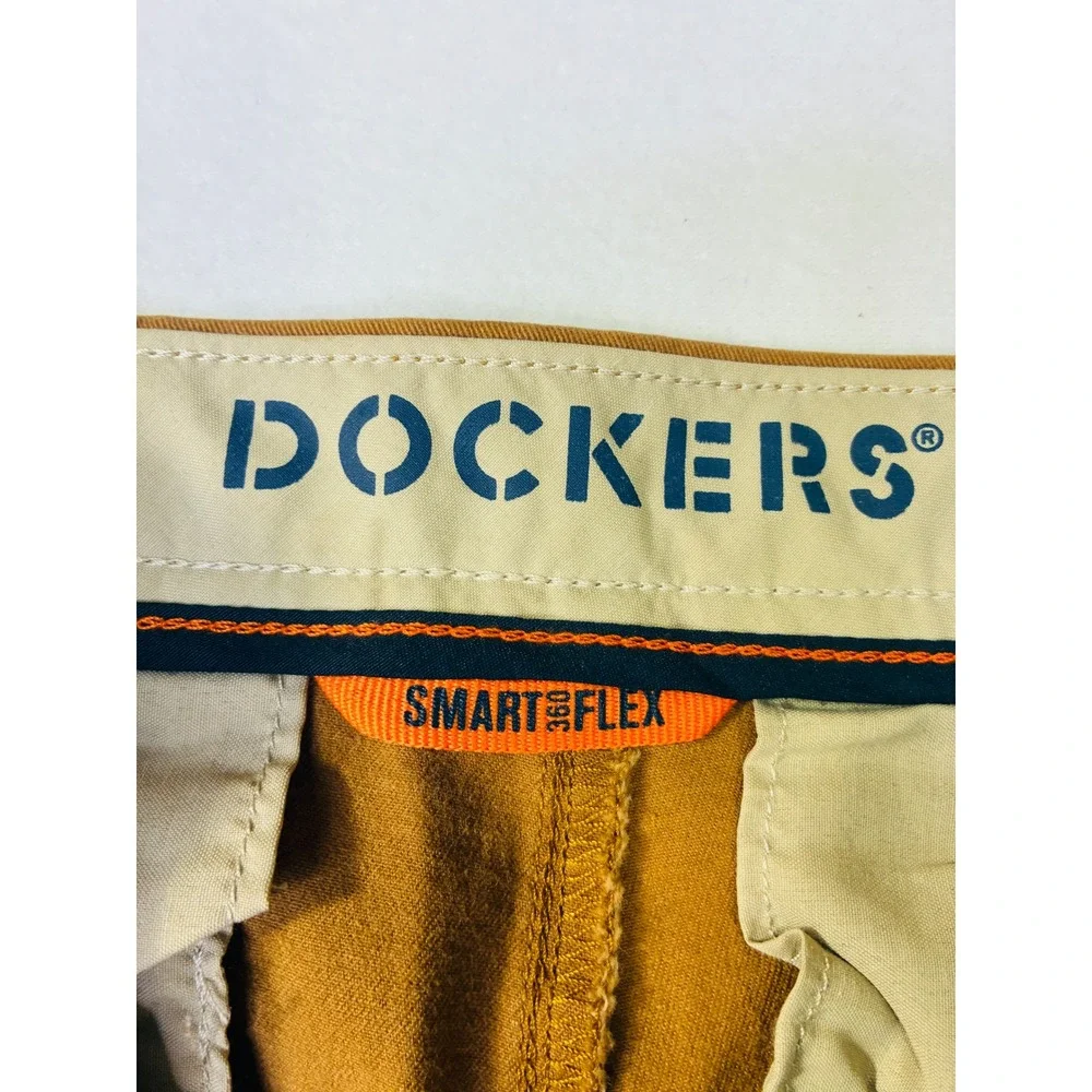 Dockers Slim Fit Ultimate Chino Pants Mustard Yellow Ochre 28x32 Flex Zip Pocket